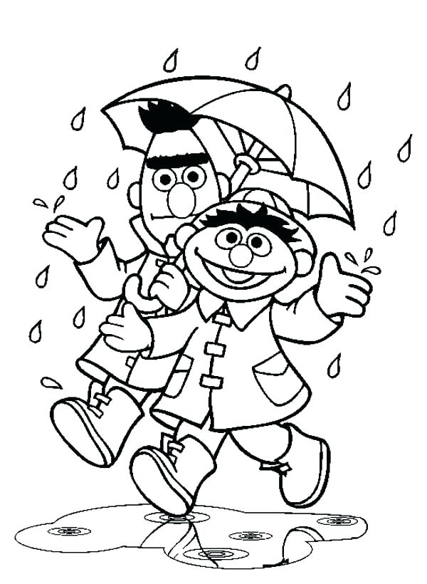 600x820 Ernie Coloring Pages Coloring Pages And Under Umbrella In The Rain