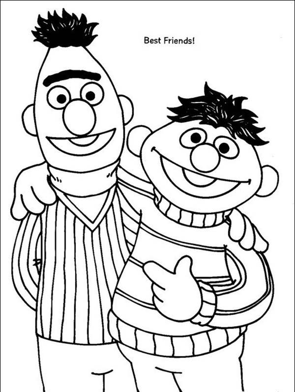 Bert And Ernie Are Best Friend In Sesame Street Coloring Page 600x798 Bert And Ernie Are Best Friend In Sesame Street Coloring Page