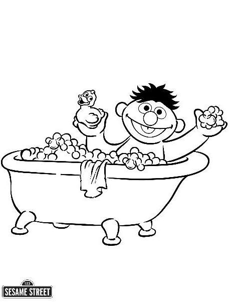 Ernie In The Bath Tub Sesame Street Coloring Page Parties 459x602 Ernie In The Bath Tub Sesame Street Coloring Page Parties