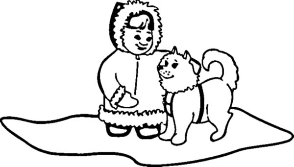 Eskimo Dog Coloring Sheets Girl Pages 600x341 Eskimo Dog Coloring Sheets Girl Pages