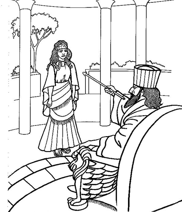 Coloring Page Of Esther Biblical Holidays Sunday 594x693 Coloring Page Of Esther Biblical Holidays Sunday