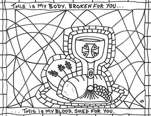 500x384 First Communion Coloring Page Stushie Art