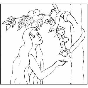300x300 Eve Lured By Serpent Coloring Page