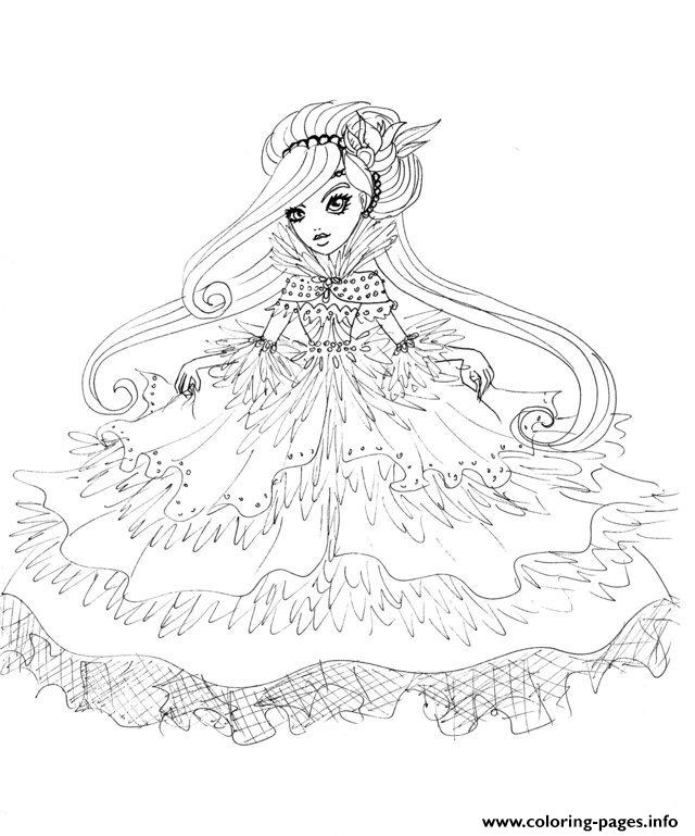 Duchessswan Ever After High Doll Coloring Pages Printable 640x769 Duchessswan Ever After High Doll Coloring Pages Printable