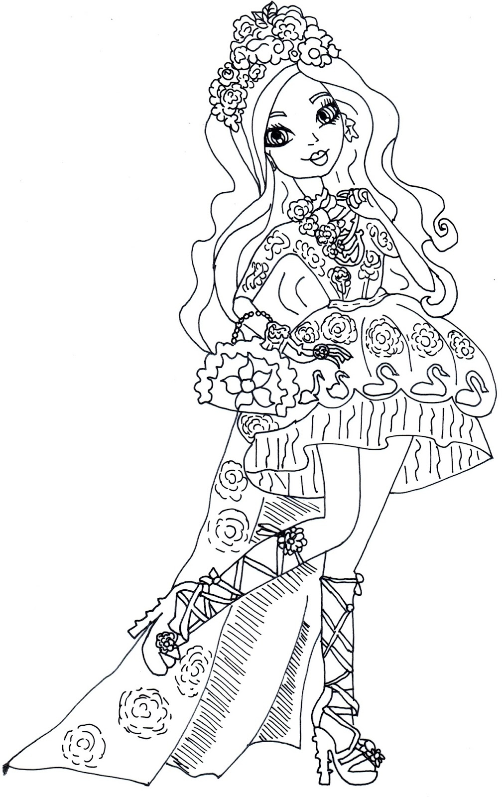 Ever After High Coloring Pages Duchess Swan
