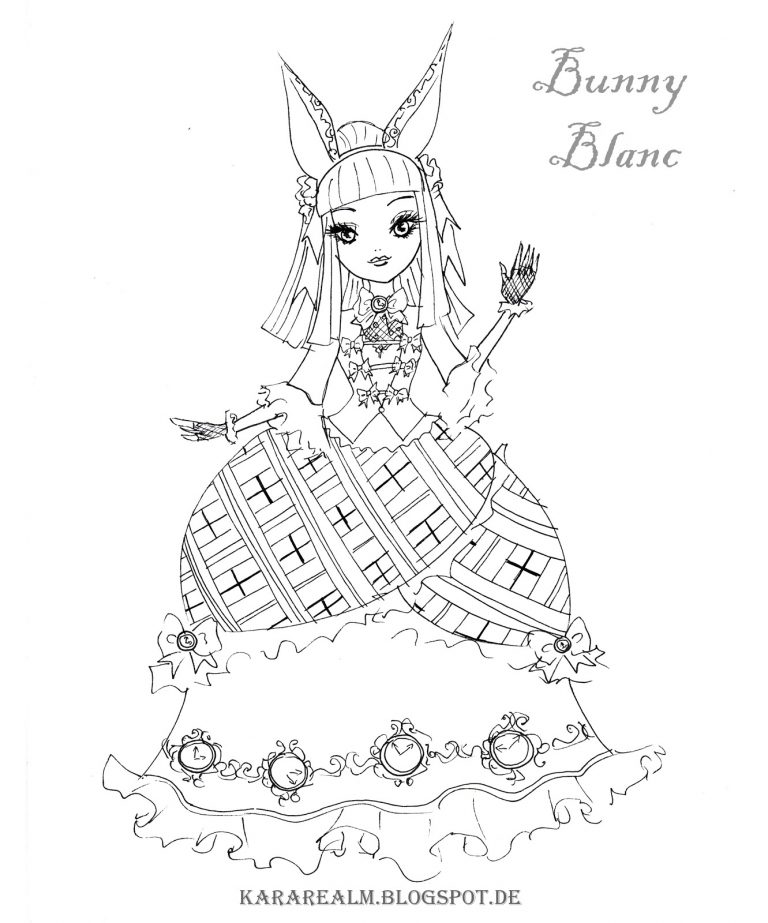 768x923 Ever After High Coloring Pages Bunny Blanc Best