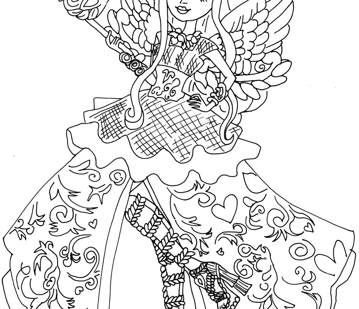 1255x1080 Coloring For Kids Breathtaking Ever After High Pages Poppy O Hair