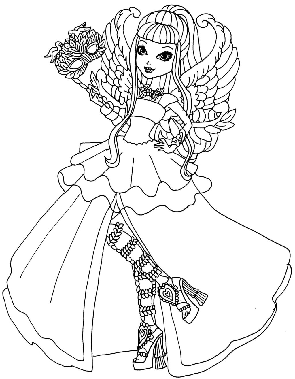 1024x1315 Fresh Ever After High Lizzie Hearts Coloring Pages By Elfkena
