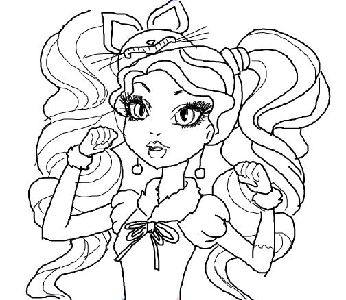 504x438 Kitty Cheshire Ever After High Coloring Pages