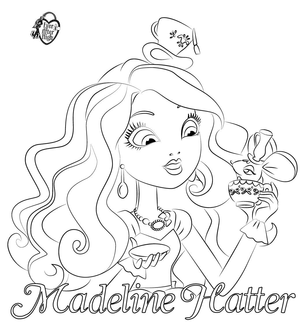1063x1142 Ever After High Coloring Pages Dibujos De Madeline Hatter Para