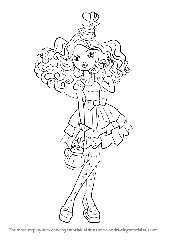 596x842 Learn How To Draw Madeline Hatter From Ever After High (Ever After