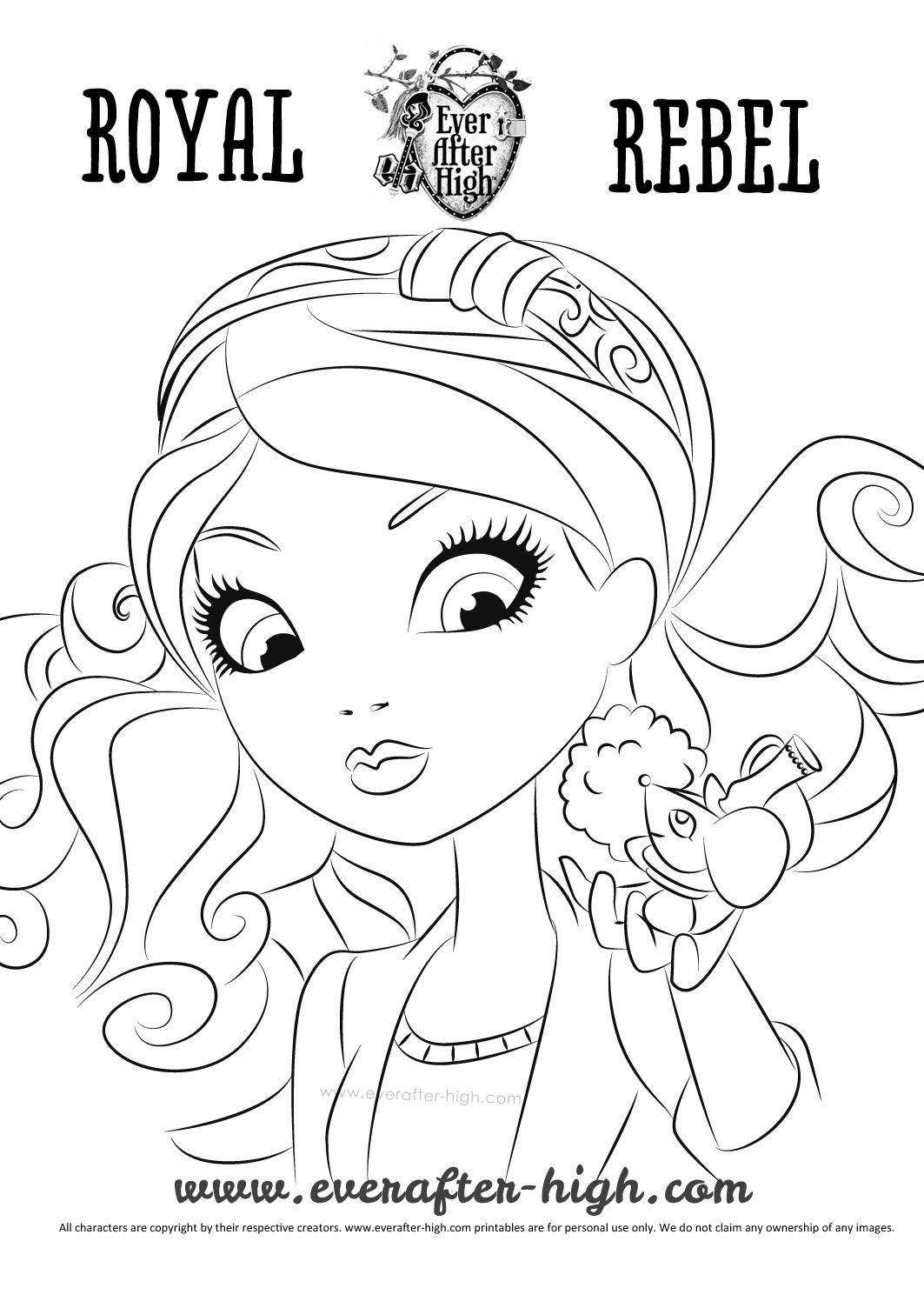 1063x1504 Appealing Madeline Hatter Getting Fairest With Pet Coloring Page