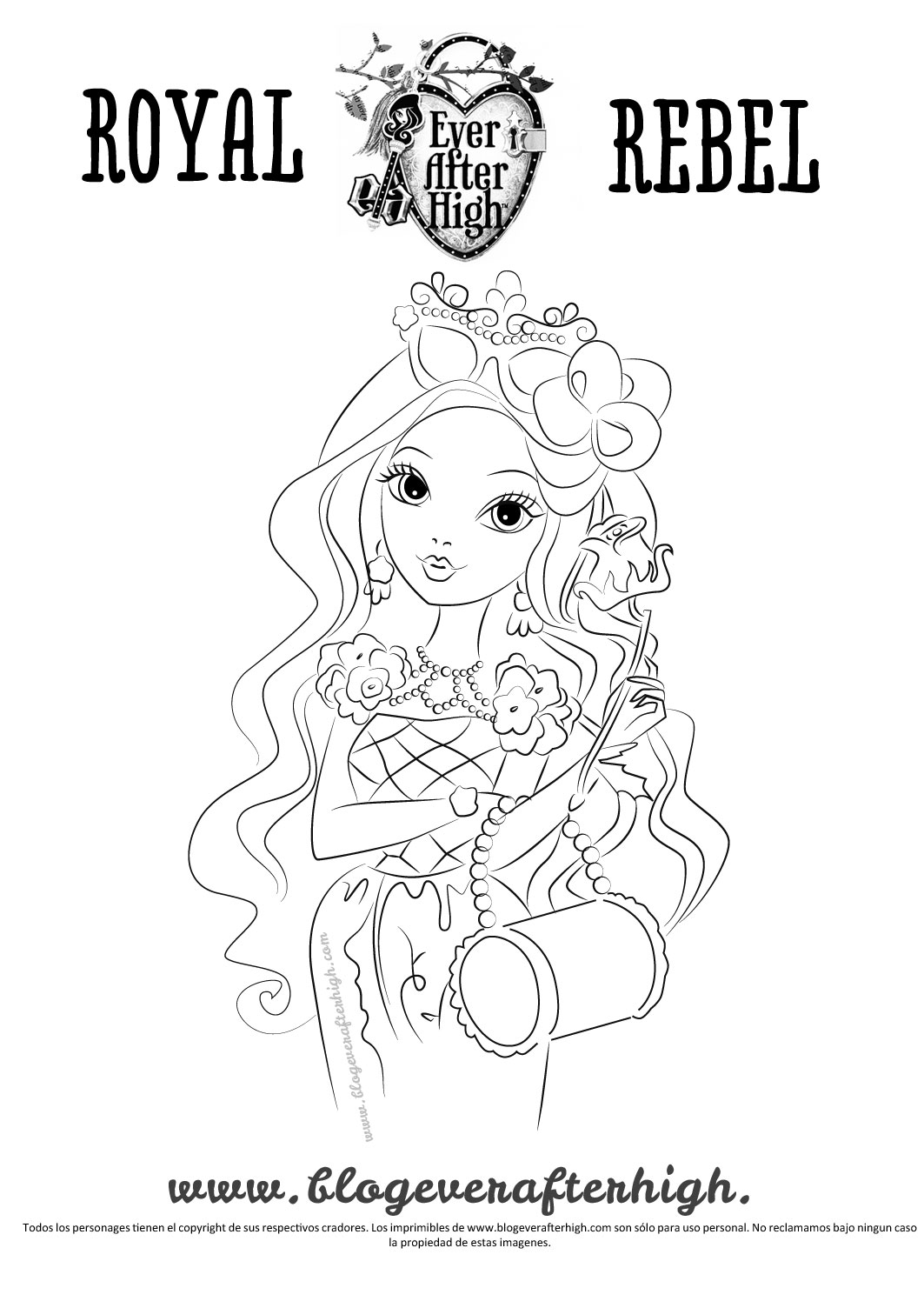 Ever After High Briar Beauty Coloring Pages 1063x1504 Ever After High Briar Beauty Coloring Pages