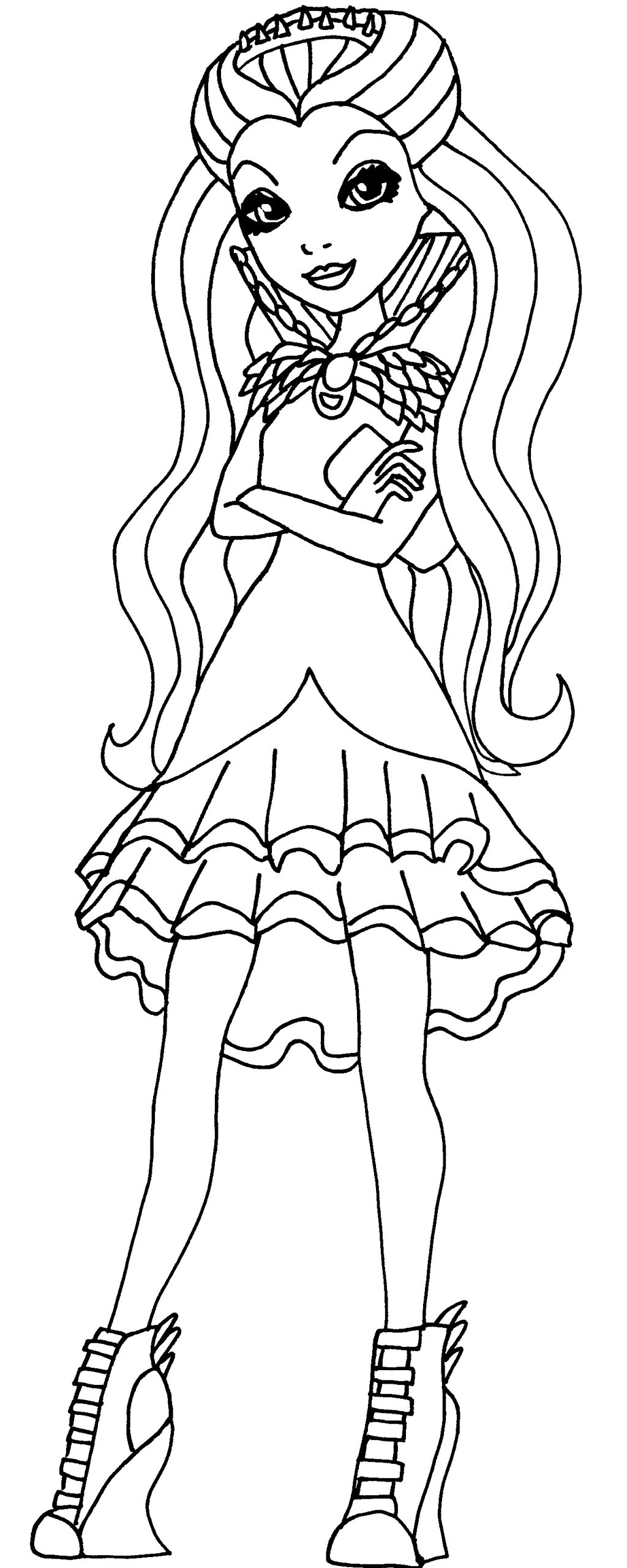 Ever After High Madeline Hatter Coloring Pages 1024x2560 Ever After High Madeline Hatter Coloring Pages