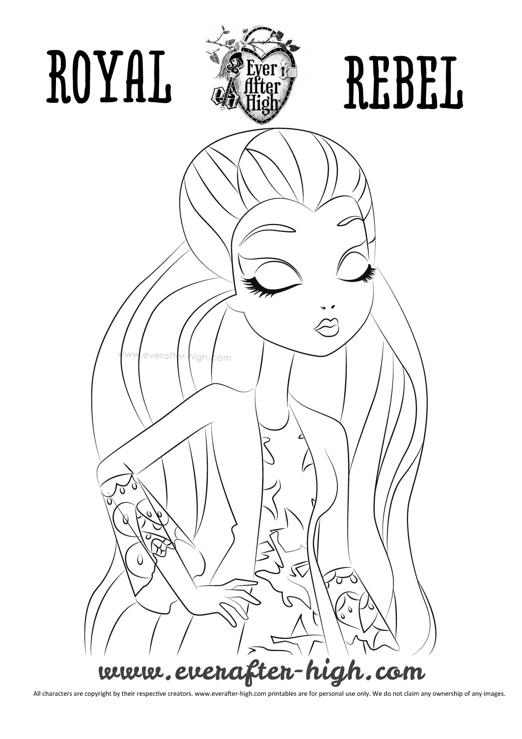 Raven Queen Getting Fairest Coloring Page Ever After High 1063x1504 Raven Queen Getting Fairest Coloring Page Ever After High