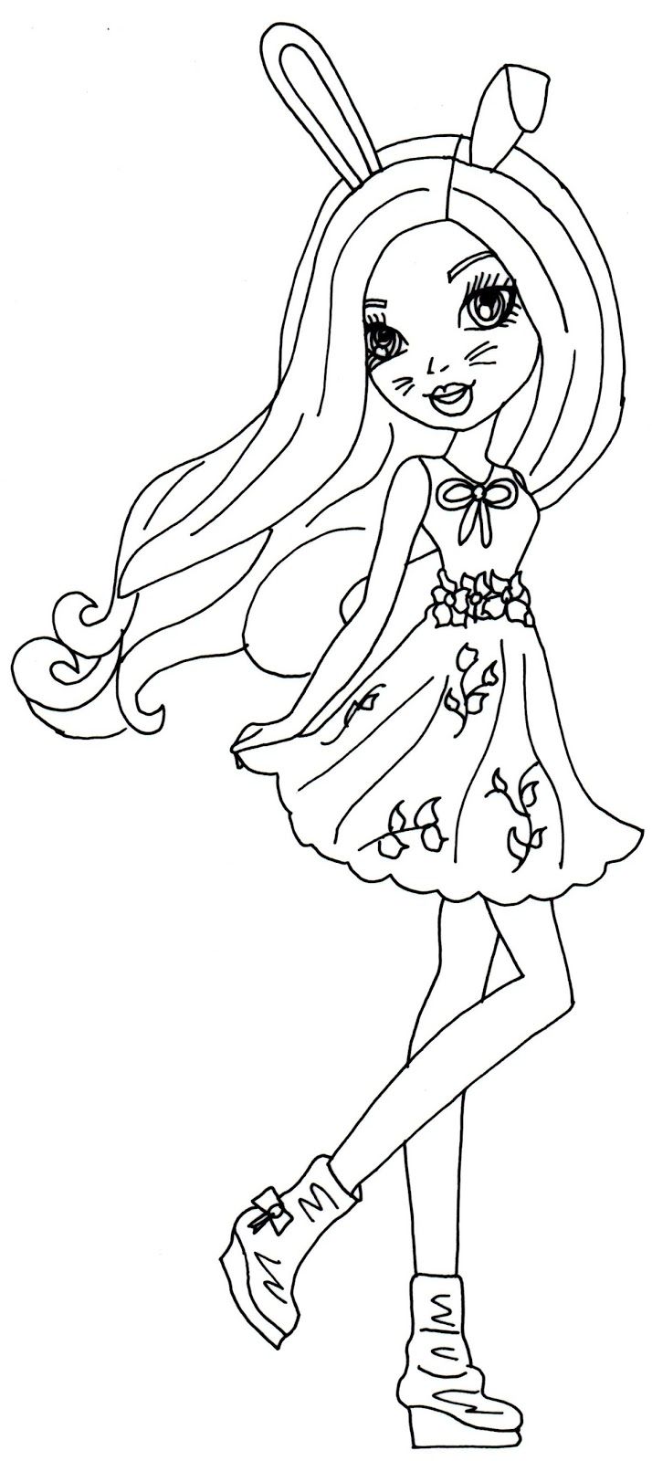 Harelow ever after high coloring page.jpg 2 Color 714x1600 Harelow ever after high coloring page.jpg 2 Color