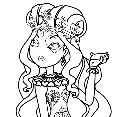 Ever After High Lizzie Hearts Coloring Pages 527x480 Ever After High Lizzie Hearts Coloring Pages
