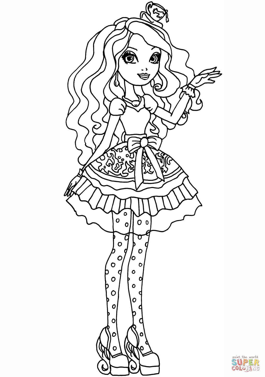Ever After High Madeline Hatter Coloring Page Free Printable 1099x1566 Ever After High Madeline Hatter Coloring Page Free Printable