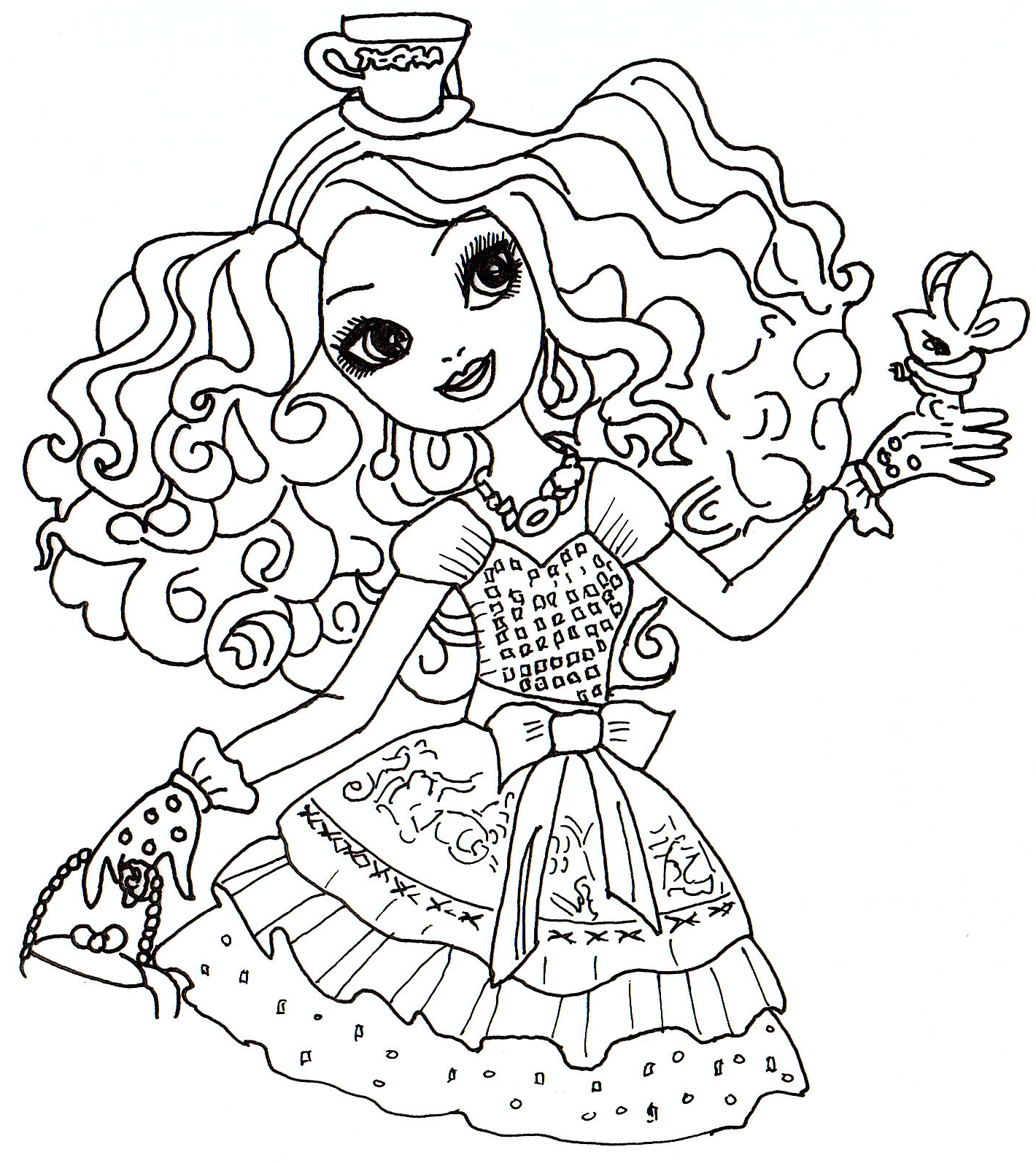 Ever After High Free Coloring Pages Madeline Hatter Ever After 1420x1594 Ever After High Free Coloring Pages Madeline Hatter Ever After