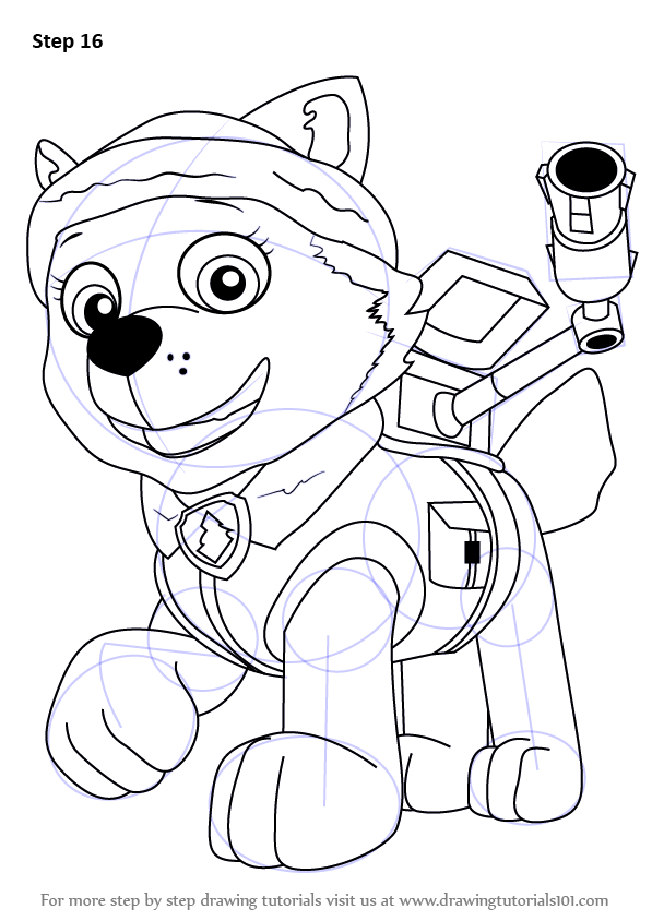 597x844 Learn How To Draw Everest From Paw Patrol (Paw Patrol) Step By