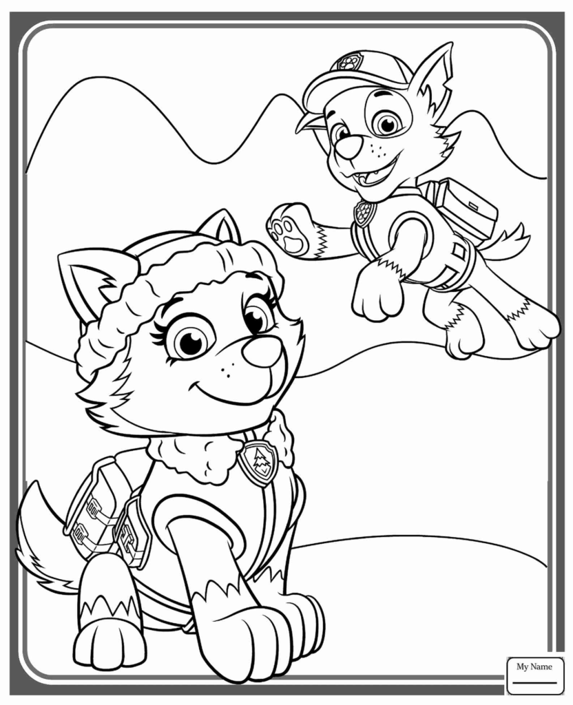 832x1024 Cartoons Everest And Rocky Paw Patrol Coloring Pages For Kids