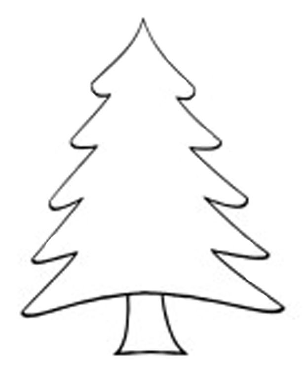620x755 Clip Art Christmas Tree Outline Clever Design