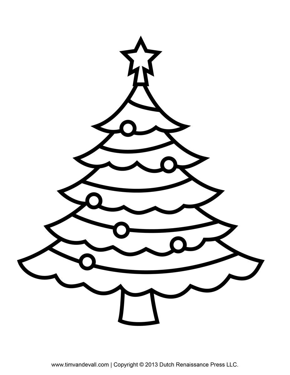 Evergreen Tree Coloring Page