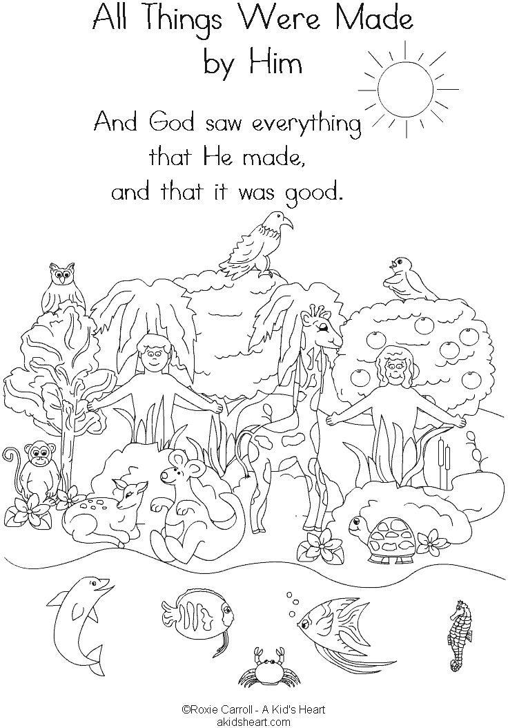 Printable Creation Coloring Pages 736x1054 Printable Creation Coloring Pages