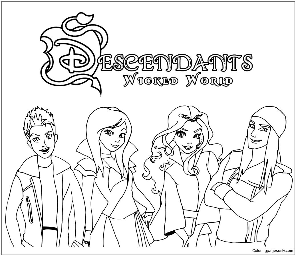 Descendants Wicked World Coloring Page Httpcoloringpagesonly 1037x899 Descendants Wicked World Coloring Page Httpcoloringpagesonly