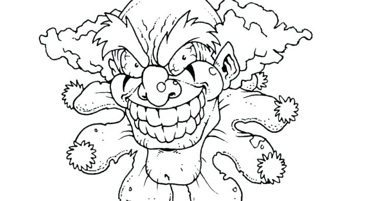 728x393 Clowns Coloring Pages Scary Clown Coloring Pages Scary Clown