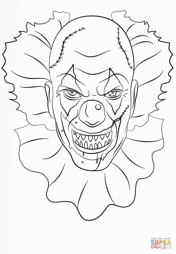 741x1066 Scary Clown Coloring Pages Coloring Pages