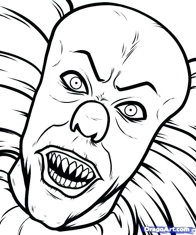 640x765 Scary Coloring Pages Scary Clown Coloring Pages Coloring Pages