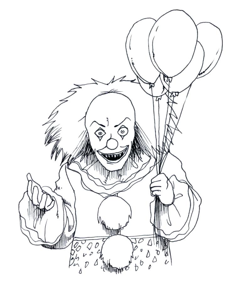 736x902 Scary Clown Coloring Pages Clown Coloring Pages Evil Clown