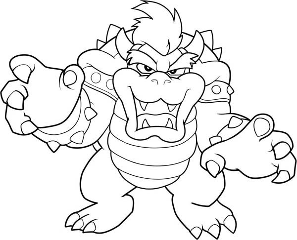 600x486 The Evil Dragon King In Mario Brothers Coloring Page Color Luna