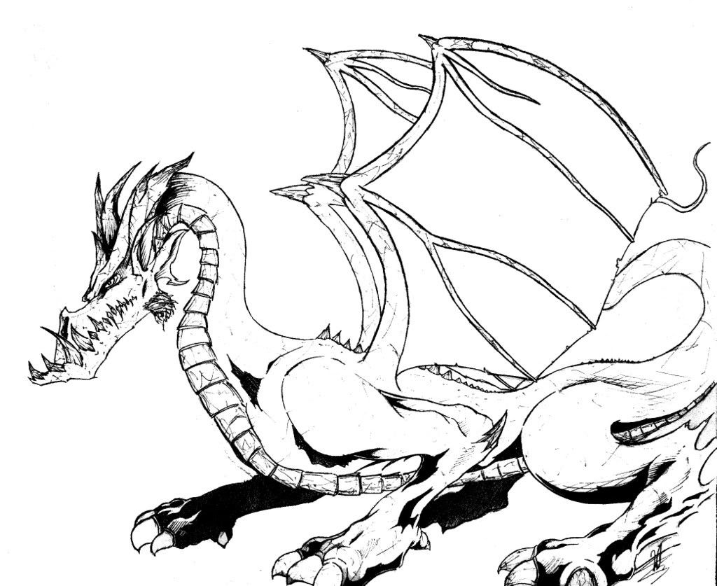 1024x837 Evil Dragon Coloring Pages For Adults