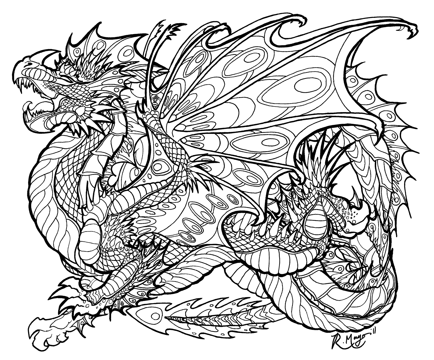 1846x1531 Evil Dragon Coloring Pages For Adults