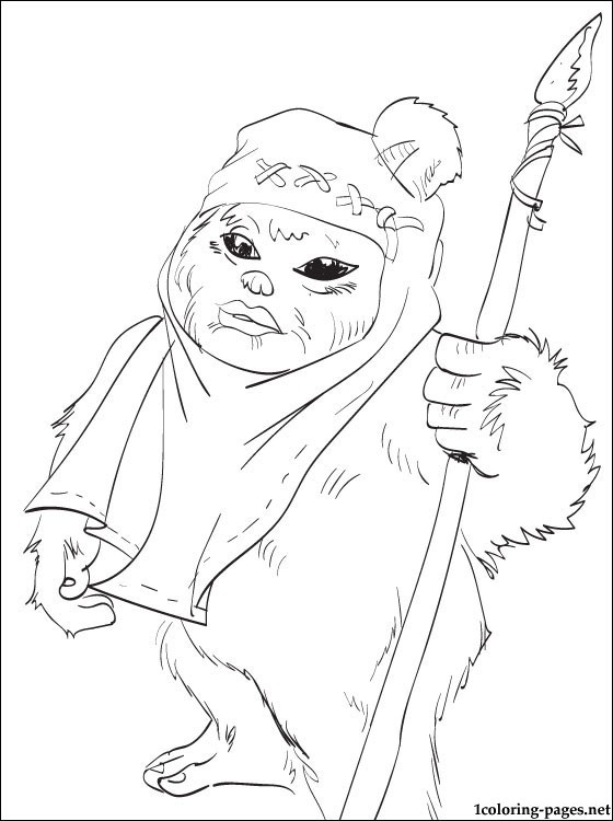 Star Wars Ewok Coloring Page Coloring Pages 560x750 Star Wars Ewok Coloring Page Coloring Pages