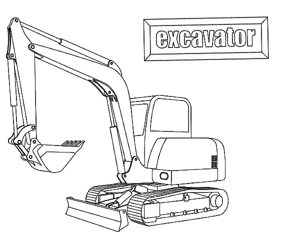 600x464 E Is For Excavator Coloring Pages E Is For Excavator Coloring