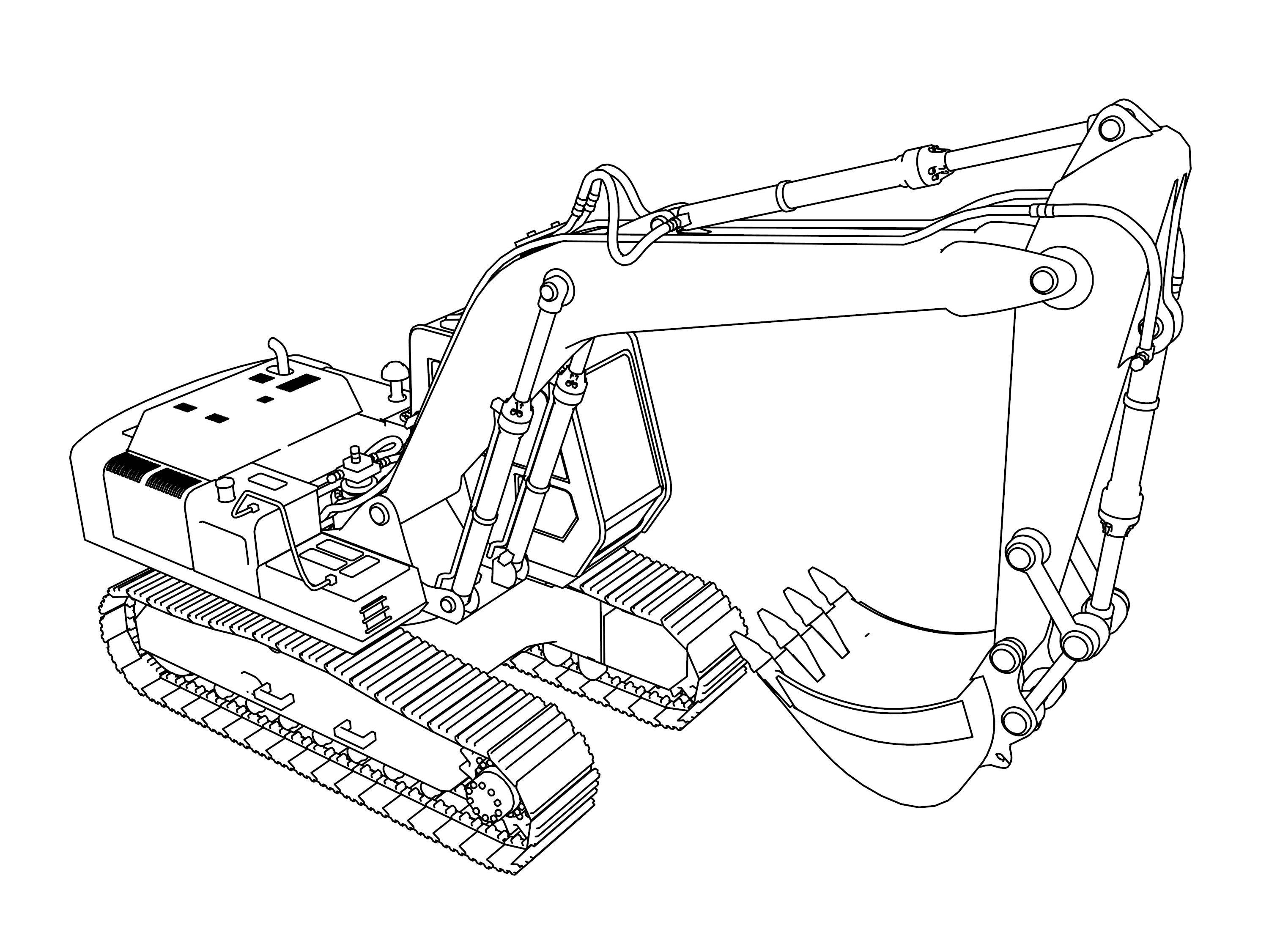 3001x2251 Excavator Coloring Pages Wecoloringpage