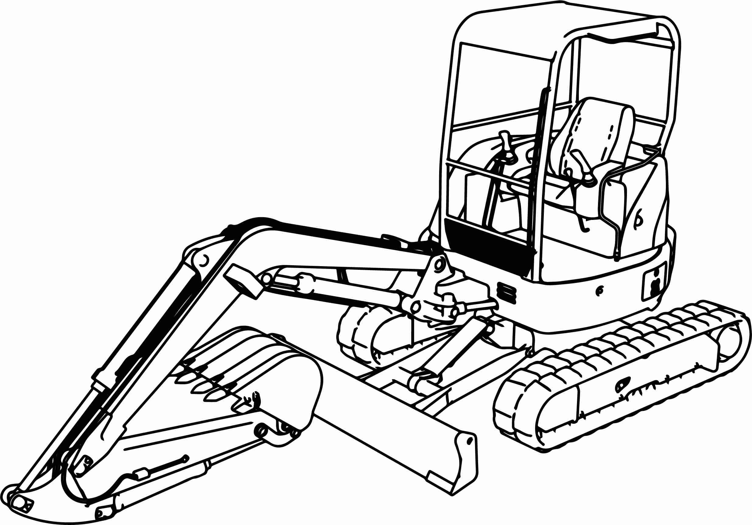 2471x1726 Excavator Mini Hitachi Ex50u Coloring Page Wecoloringpage Endear