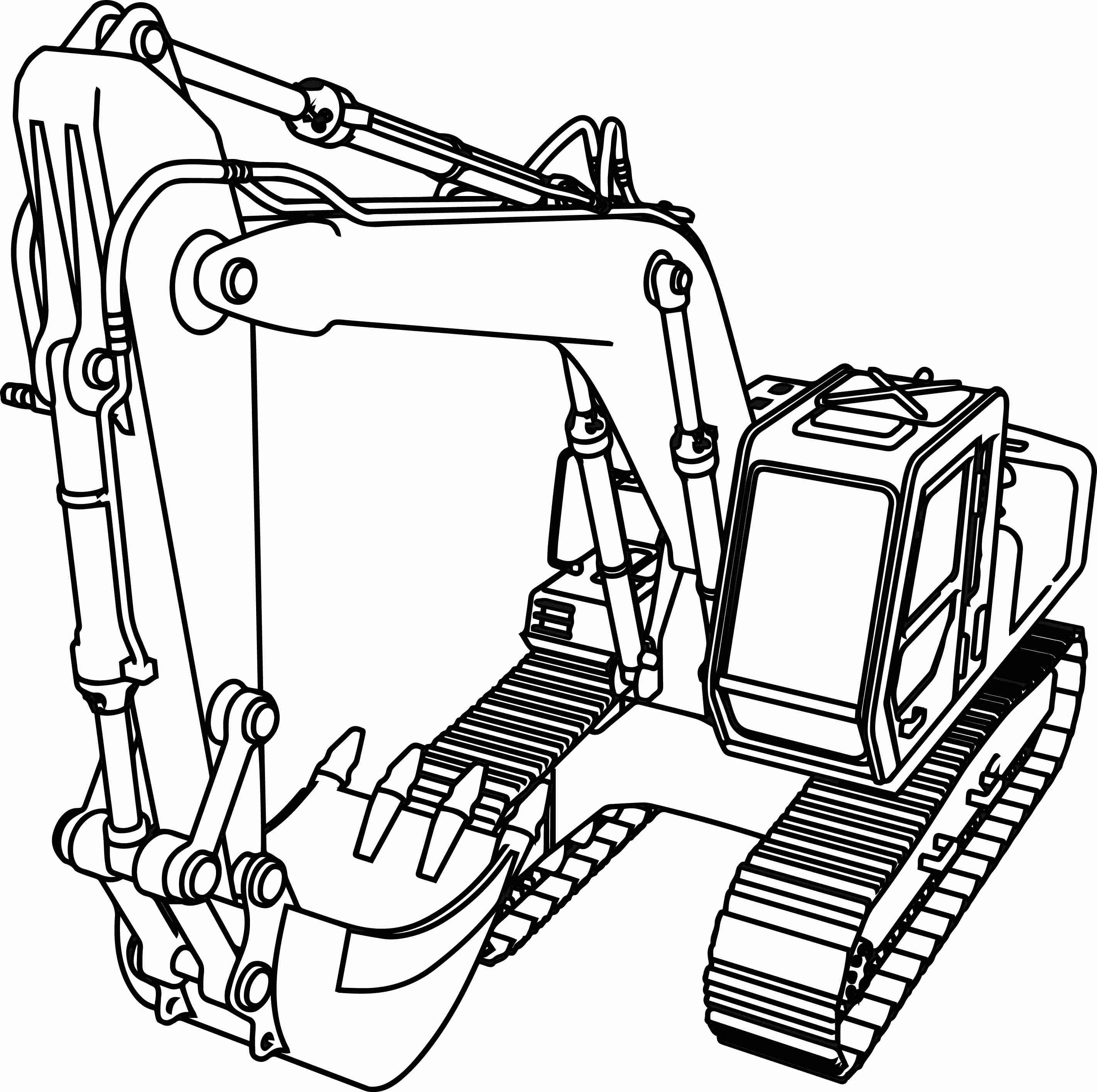 2844x2830 Good Excavator Coloring Page Wecoloringpage Noticeable Pages