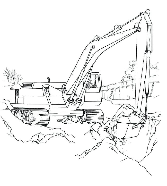 687x766 Bulldozer Coloring Page Digger Colouring Page Excavator Coloring