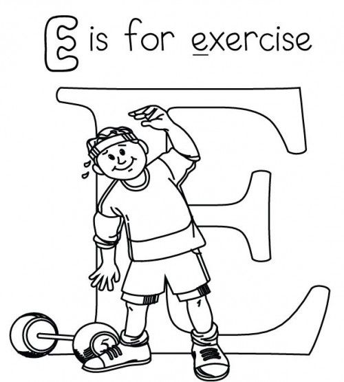 Letter E Is For Exercise Coloring Page Src 2014 500x555 Letter E Is For Exercise Coloring Page Src 2014