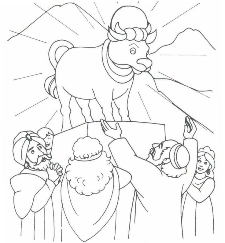 736x795 Aaron And The Golden Calf Coloring Page The Golden Calf Exodus 32