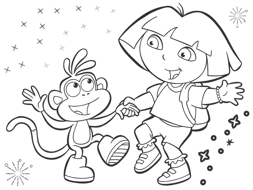 1024x770 Sensational Ideas Dora The Explorer Coloring Pages 2 To Print
