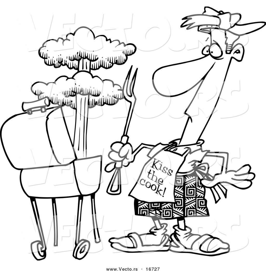 Vector Of A Cartoon Man Watching An Explosion In His Bbq 1024x1044 Vector Of A Cartoon Man Watching An Explosion In His Bbq