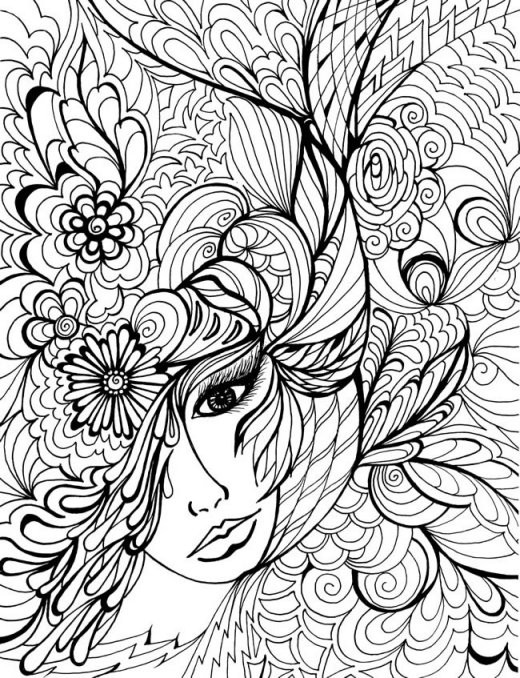 Hard Coloring Pages For Adults 520x678 Hard Coloring Pages For Adults