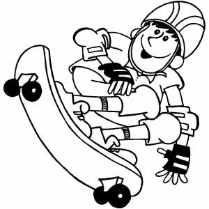 300x300 Extreme Skateboarding Coloring Page