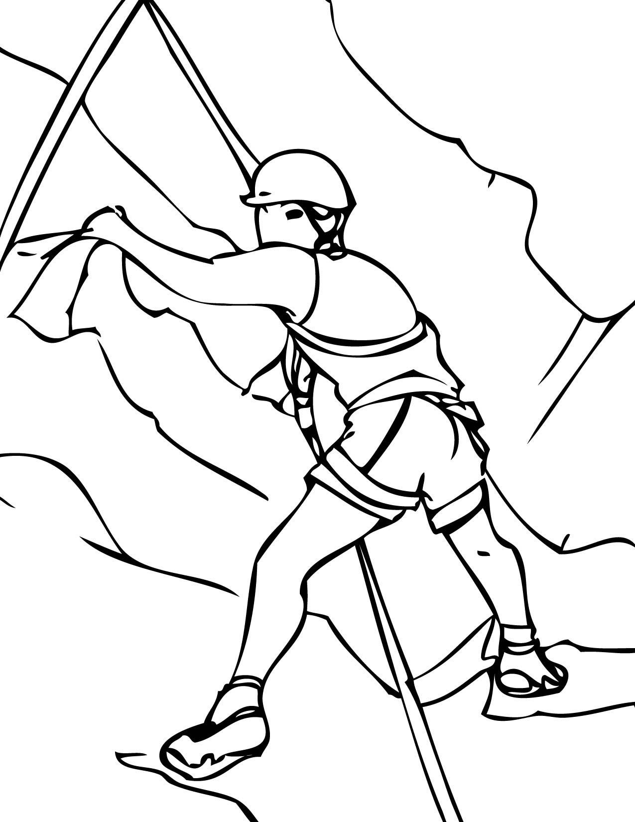 1275x1650 Rock Climbing Coloring Page