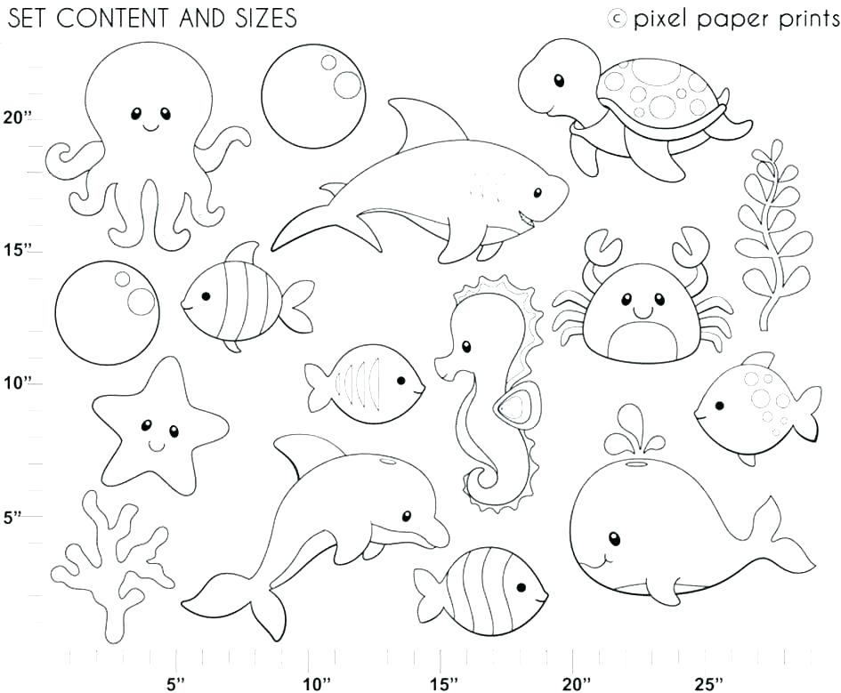 945x779 Sea Animal Coloring Pages Ocean Animals Realistic For Preschoolers